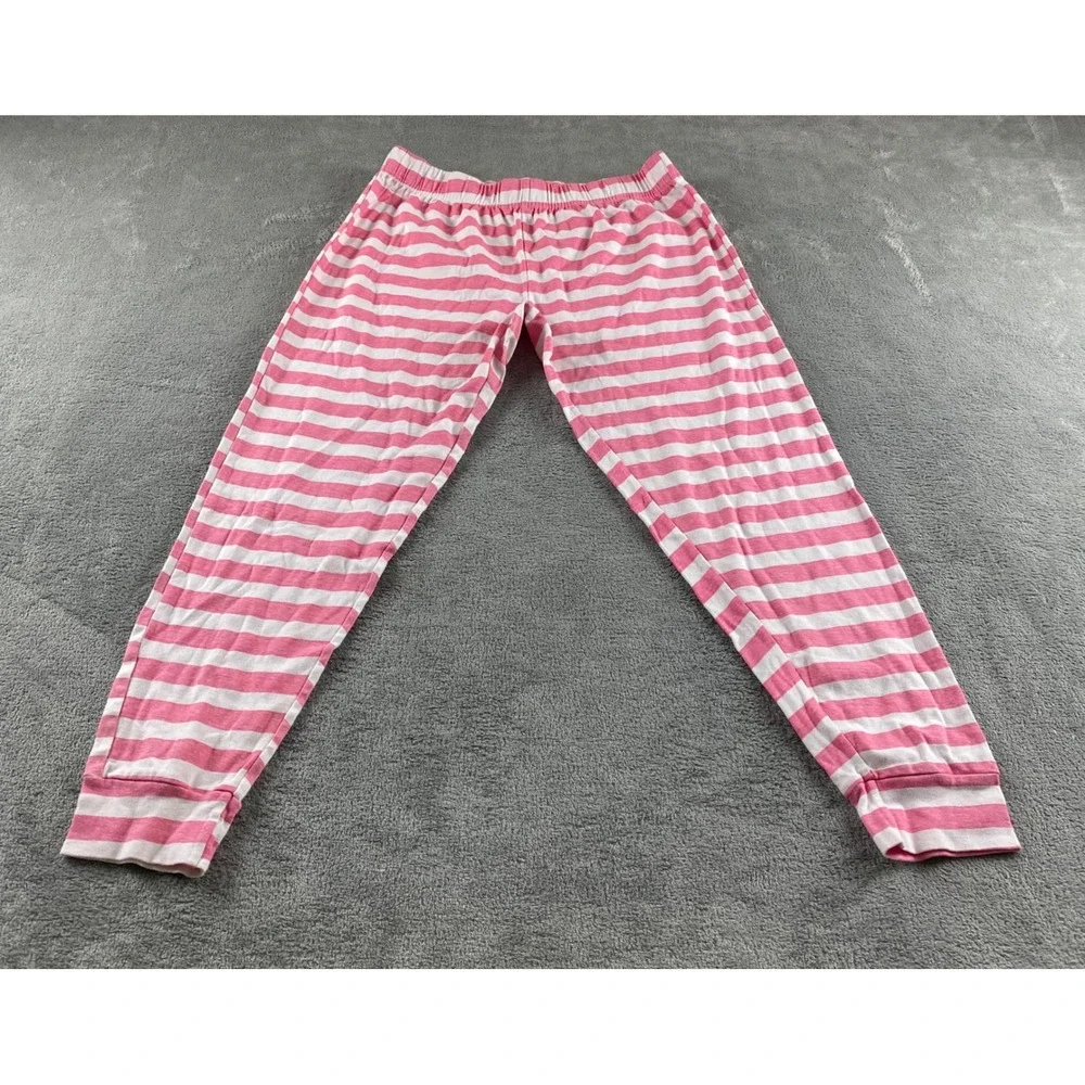 Care Bears Kids‎ Pajama Pants Pink White Striped Cotton Lounge Bottoms Large L/G